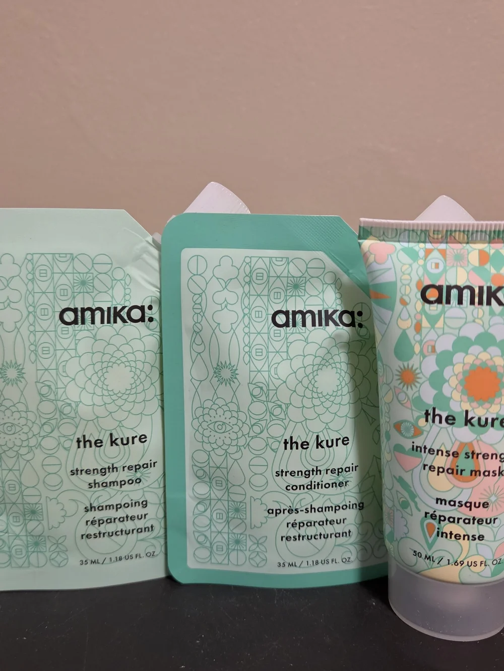 amika The Kure Strength Repair Trio Set- Mint Green